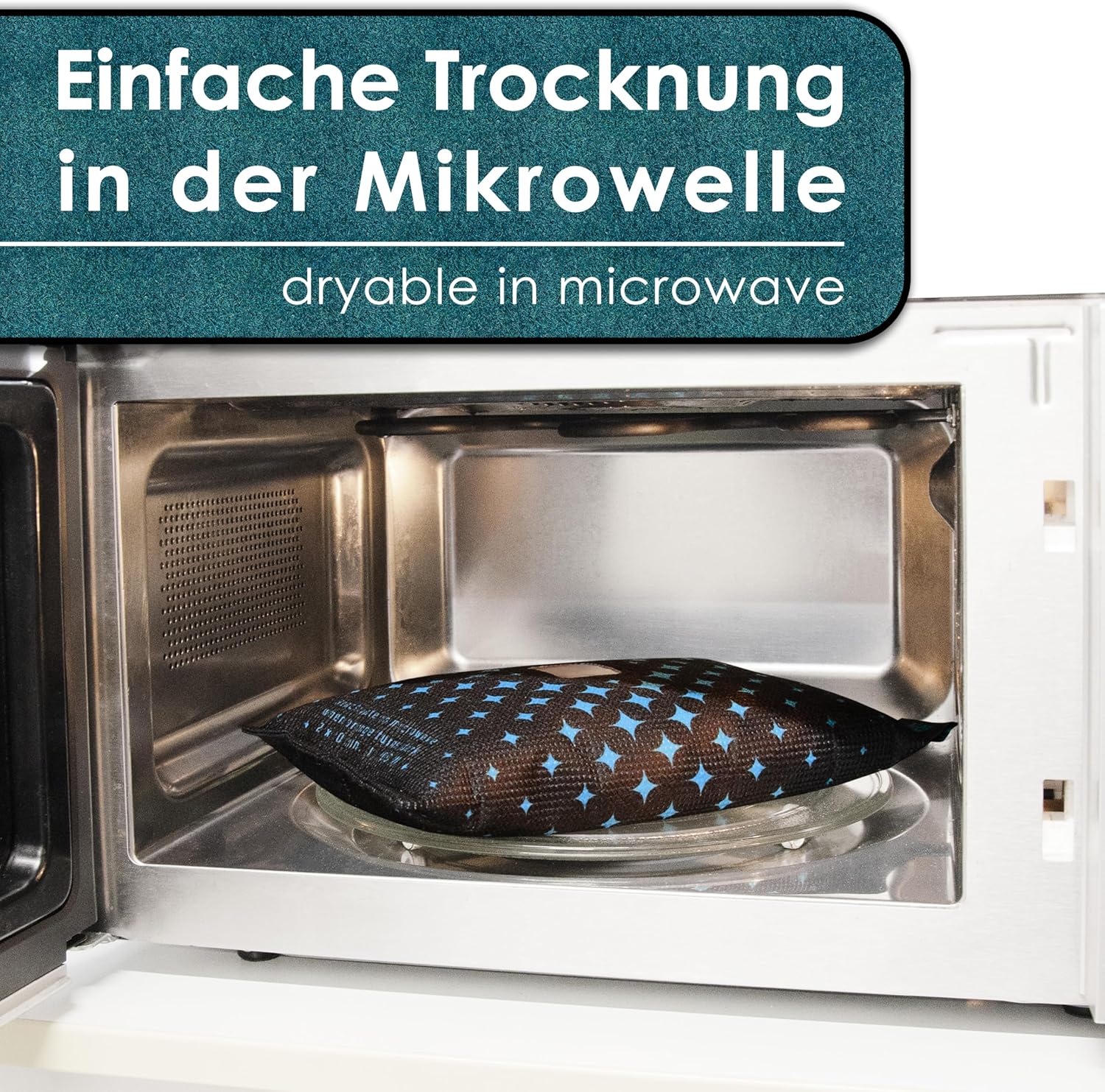 Luftentfeuchter-Kissen mit Indikator-Fenster 750g für beschlagene Autoscheiben inkl. Anti-Rutsch Pad