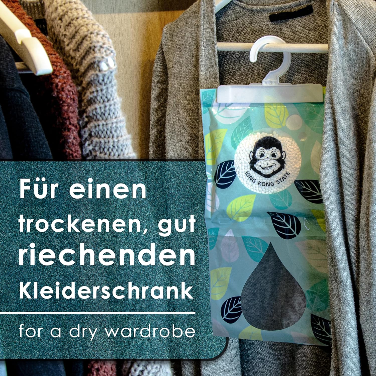 Luftentfeuchter für Kleiderschränke - Hochleistungs-Trockenmittel zur Entfernung von Feuchtigkeit (Granulat)
