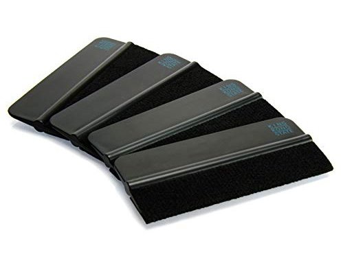 Kunststoff-Rakel 4er Set | hochwertige Folienrakel mit Filzkante 10 x 4,5 cm