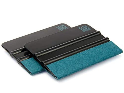 Kunststoff-Rakel 2er Pack | hochwertige Folienrakel mit Alcantara-Überzug 10 x 7,3 cm