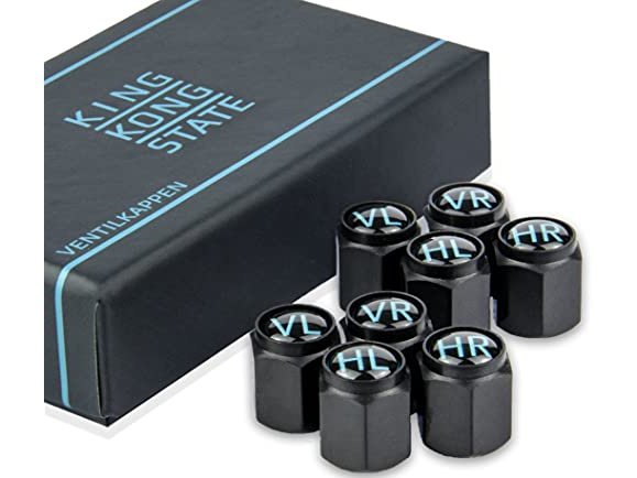 Auto-Ventilkappen beschriftet mit Dichtung aus rostfreiem ABS-Material | 8 Stück