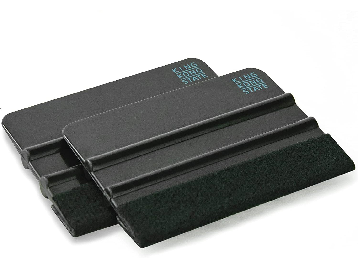 Kunststoff-Rakel 2er Pack | hochwertige Folienrakel mit Filzkante 10 x 7,3 cm