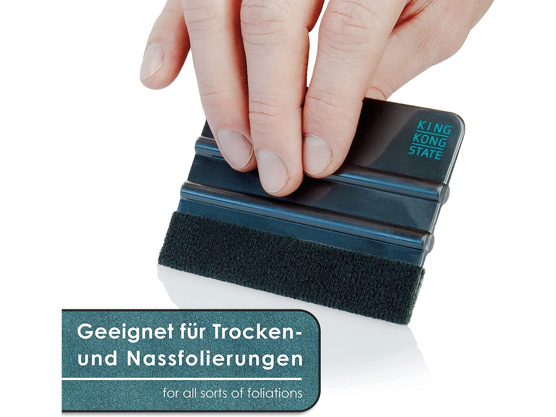Kunststoff-Rakel 2er Pack | hochwertige Folienrakel mit Filzkante 10 x 7,3 cm