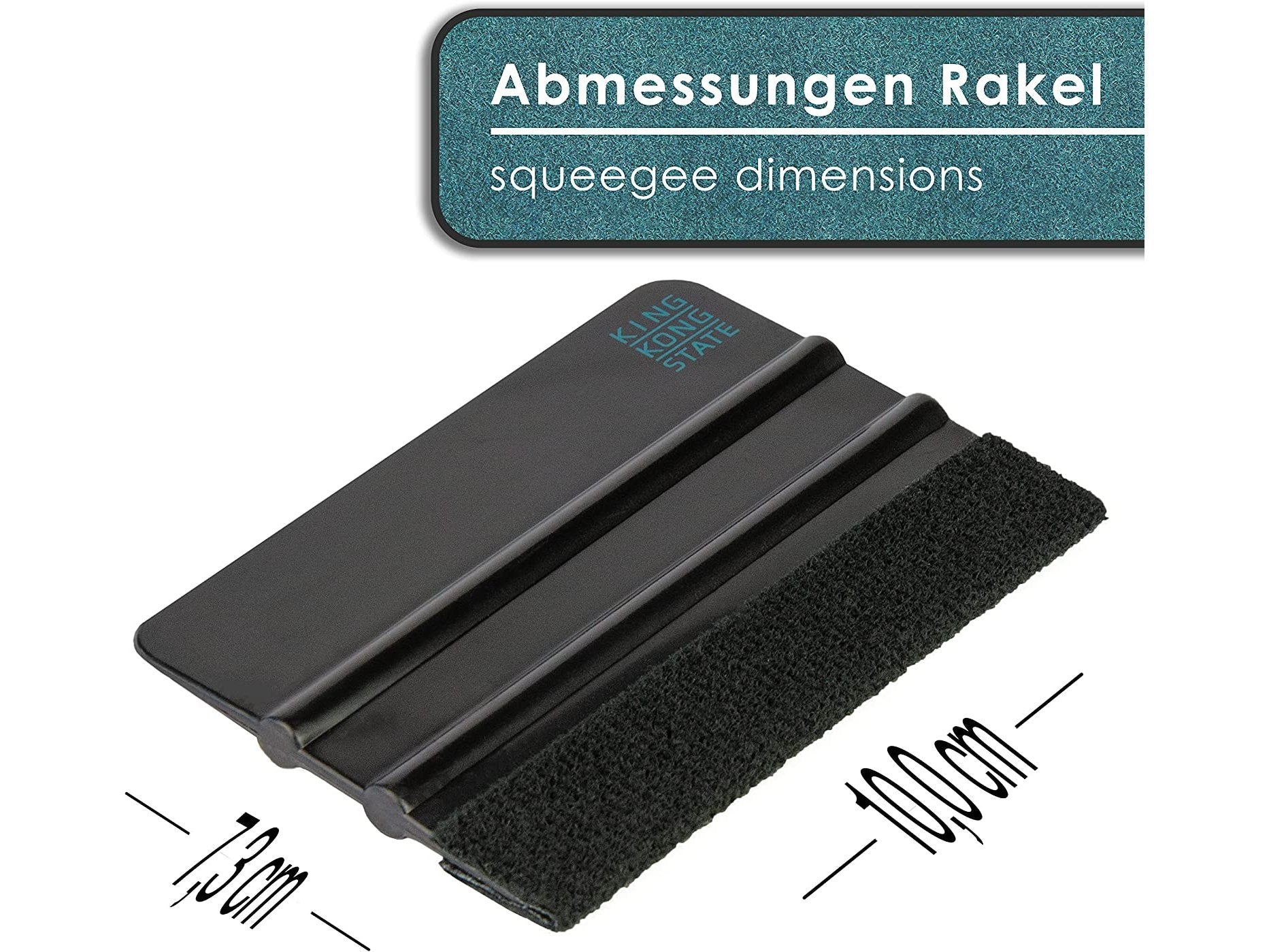 Kunststoff-Rakel 2er Pack | hochwertige Folienrakel mit Filzkante 10 x 7,3 cm