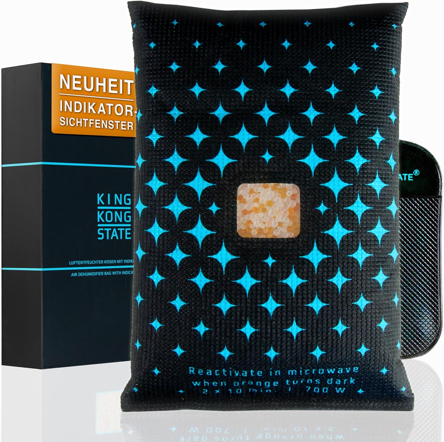 Luftentfeuchter-Kissen mit Indikator-Fenster 750g für beschlagene Autoscheiben inkl. Anti-Rutsch Pad