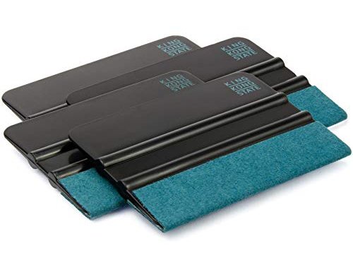 Kunststoff-Rakel 2er Pack | hochwertige Folienrakel mit Alcantara-Überzug 10 x 7,3 cm