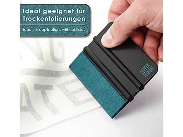 Kunststoff-Rakel 2er Pack | hochwertige Folienrakel mit Alcantara-Überzug 10 x 7,3 cm