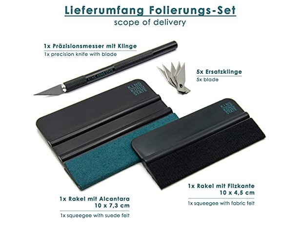 Rakel-Set | hochwertiges Folierungs-Werkzeug-Set mit Präzisionsmesser und Folienrakel