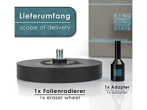 Folienradierer zum Entfernen von Folien und Aufklebern | Schwarze Radierscheibe für Akku-Bohrmaschinen