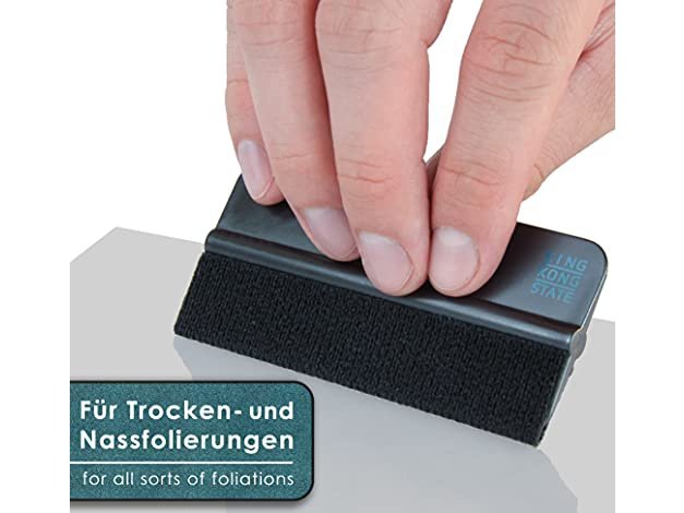 Kunststoff-Rakel 4er Set | hochwertige Folienrakel mit Filzkante 10 x 4,5 cm