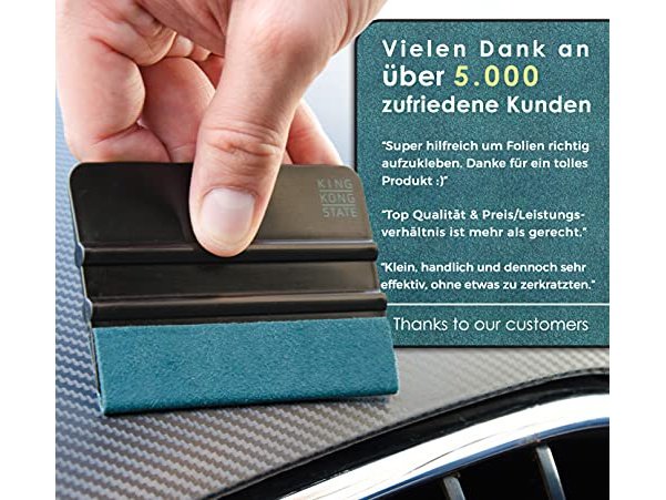 Kunststoff-Rakel 2er Pack | hochwertige Folienrakel mit Alcantara-Überzug 10 x 7,3 cm