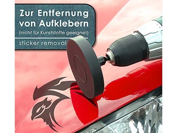 Folienradierer zum Entfernen von Folien und Aufklebern | Schwarze Radierscheibe für Akku-Bohrmaschinen