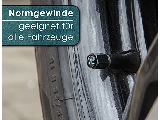 Auto-Ventilkappen beschriftet mit Dichtung aus rostfreiem ABS-Material | 8 Stück
