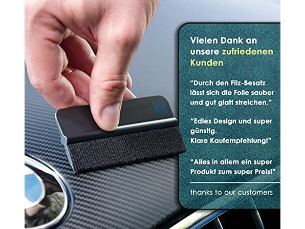 Kunststoff-Rakel 4er Set | hochwertige Folienrakel mit Filzkante 10 x 4,5 cm