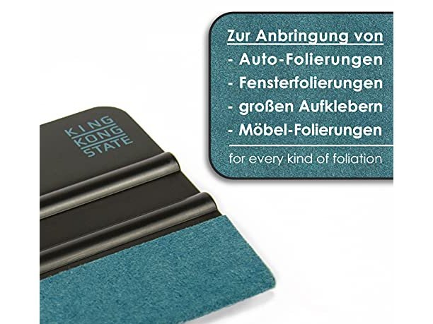 Kunststoff-Rakel 2er Pack | hochwertige Folienrakel mit Alcantara-Überzug 10 x 7,3 cm