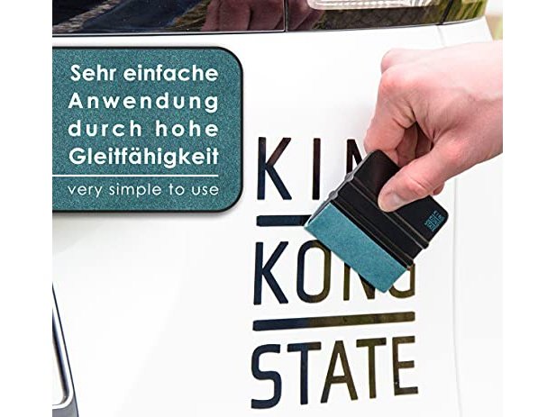 Kunststoff-Rakel 2er Pack | hochwertige Folienrakel mit Alcantara-Überzug 10 x 7,3 cm