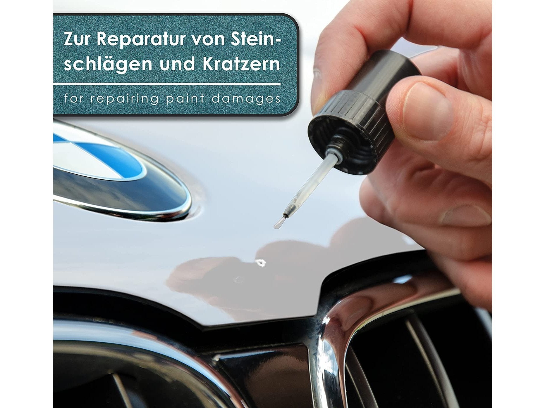 Lackstift - WEIß GLANZ - 1-Schicht-Lack zur Ausbesserung von Steinschlägen und Kratzern an Fahrzeugen
